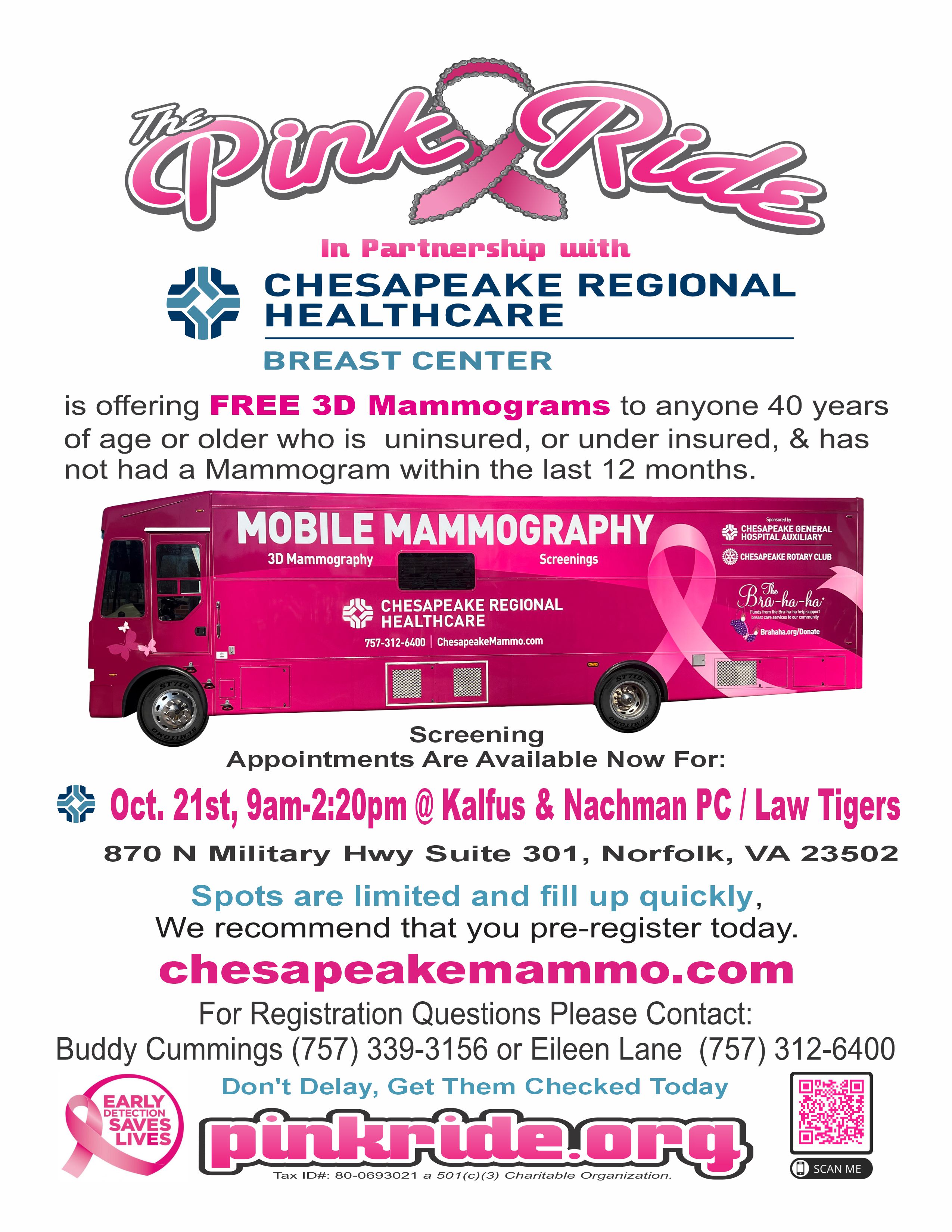 3D Mammogram Screening @ Kalfus & Nachman PC / Law Tigers